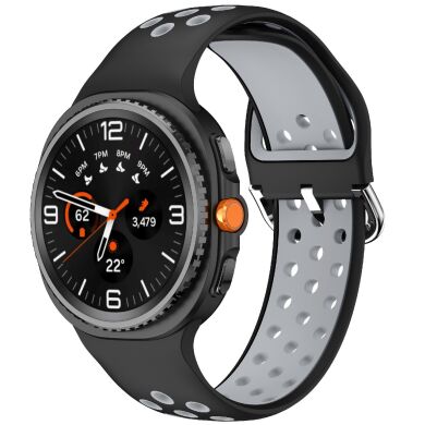 Ремешок Deexe Dual Color для Samsung Galaxy Watch 8 (40/44mm) / 8 Classic - Black / Grey