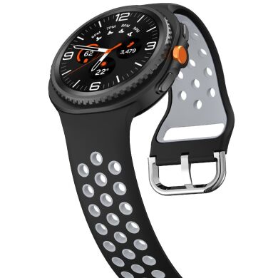 Ремешок Deexe Dual Color для Samsung Galaxy Watch 8 (40/44mm) / 8 Classic - Black / Grey