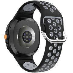 Ремешок Deexe Dual Color для Samsung Galaxy Watch 8 (40/44mm) / 8 Classic - Black / Grey