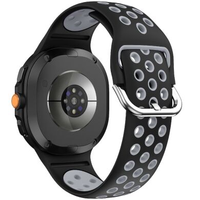 Ремешок Deexe Dual Color для Samsung Galaxy Watch 8 (40/44mm) / 8 Classic - Black / Grey