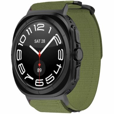 Ремешок Deexe Magic Tape для Samsung Galaxy Watch Ultra (47mm) - Army Green