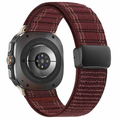 Ремінець Deexe Nylon Strap для Samsung Galaxy Watch Ultra (47mm) / Ultra (2025) - Wine Red