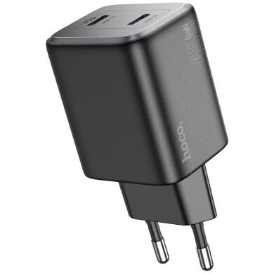 Сетевое зарядное устройство Hoco N42 Elogiado 2C PD45W + кабель Type to Lightning - Black