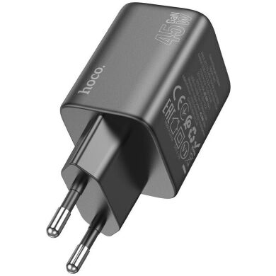 Сетевое зарядное устройство Hoco N42 Elogiado 2C PD45W + кабель Type to Lightning - Black