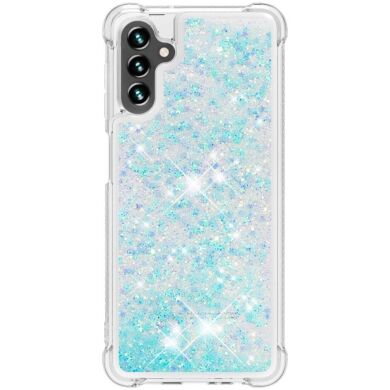 Силиконовый (TPU) чехол Deexe Liquid Glitter для Samsung Galaxy A13 5G (A136) / A04s (A047) - Blue Pentagram