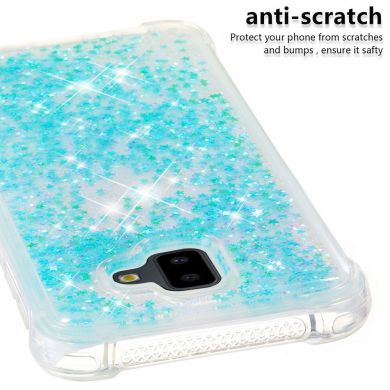 Силіконовий (TPU) чохол Deexe Liquid Glitter для Samsung Galaxy J6+ (J610), Cyan
