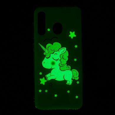 Силиконовый (TPU) чехол Deexe LumiCase для Samsung Galaxy A50 (A505) - Unicorn