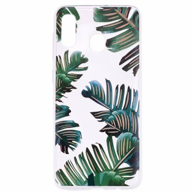 Силіконовий (TPU) чохол Deexe Pretty Glossy для Samsung Galaxy A30 (A305) - Leaves