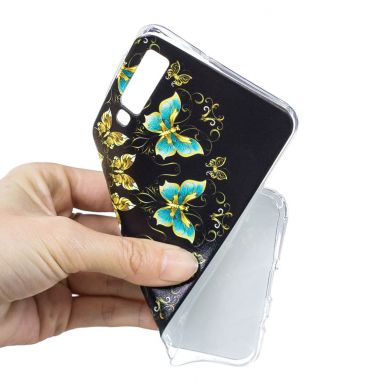 Силиконовый (TPU) чехол Deexe Pretty Glossy для Samsung Galaxy A7 2018 (A750) - Colorized Butterfly