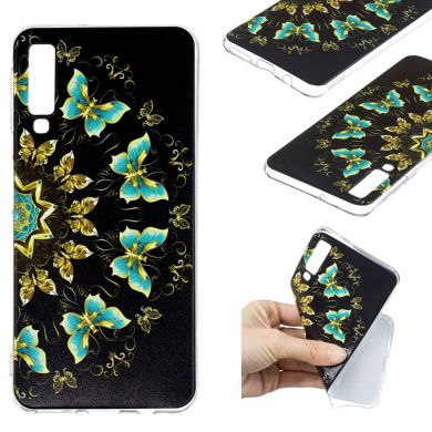 Силиконовый (TPU) чехол Deexe Pretty Glossy для Samsung Galaxy A7 2018 (A750) - Colorized Butterfly