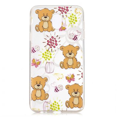 Силиконовый (TPU) чехол Deexe Pretty Glossy для Samsung Galaxy J4 2018 (J400) - Cute Bear