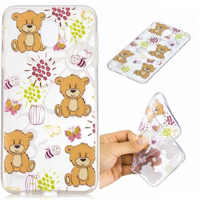 Силиконовый (TPU) чехол Deexe Pretty Glossy для Samsung Galaxy J4 2018 (J400) - Cute Bear