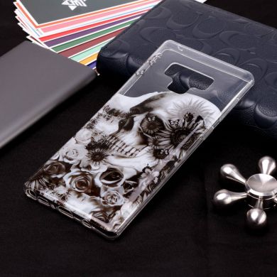 Силіконовий (TPU) чохол Deexe Pretty Glossy для Samsung Galaxy Note 9 (N960) - Flowered Skull