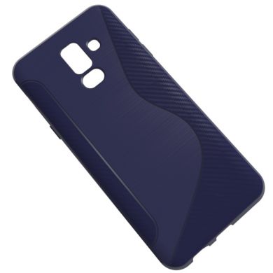 Силиконовый (TPU) чехол Deexe S Line для Samsung Galaxy A6+ 2018 (A605) - Dark Blue