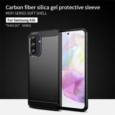 Силиконовый (TPU) чехол MOFI Carbon Fiber для Samsung Galaxy A36 (A366) - Blue