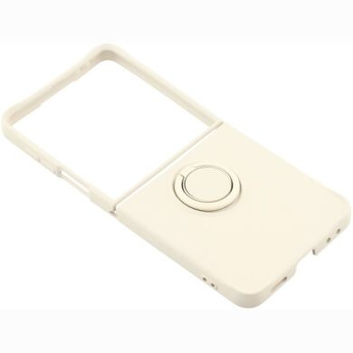 Силиконовый (TPU) чехол с кольцом Deexe Color Shell (FF) для Samsung Galaxy Flip 8 - Beige