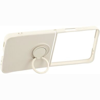 Силиконовый (TPU) чехол с кольцом Deexe Color Shell (FF) для Samsung Galaxy Flip 8 - Beige