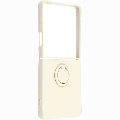 Силиконовый (TPU) чехол с кольцом Deexe Color Shell (FF) для Samsung Galaxy Flip 8 - Beige