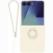 Силиконовый (TPU) чехол с кольцом Deexe Color Shell (FF) для Samsung Galaxy Flip 8 - Beige. Фото 1 из 5