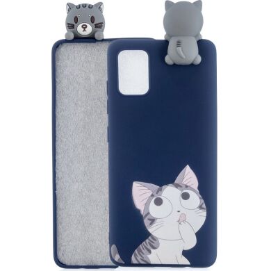 Силиконовый (TPU) чехол UniCase 3D Pattern для Samsung Galaxy A02s (A025) - Grey Cat