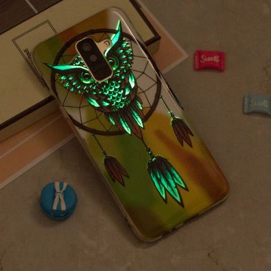 Силиконовый (TPU) Deexe LumiCase для Samsung Galaxy A6+ 2018 (A605) - Owl and Dream Catcher
