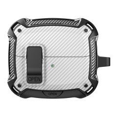 Захисний чохол Deexe Carbon Shield для Samsung Galaxy Buds 3 / Buds 3 Pro - Black / White
