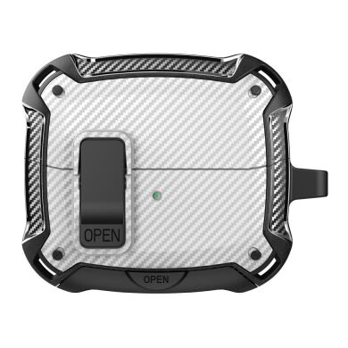 Захисний чохол Deexe Carbon Shield для Samsung Galaxy Buds 3 / Buds 3 Pro - Black / White