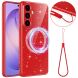 Захисний чохол Deexe Glitter Case with MagSafe для Samsung Galaxy A57 (A576) - Red