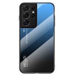 Защитный чехол Deexe Gradient Color для Samsung Galaxy S21 Ultra - Black / Blue