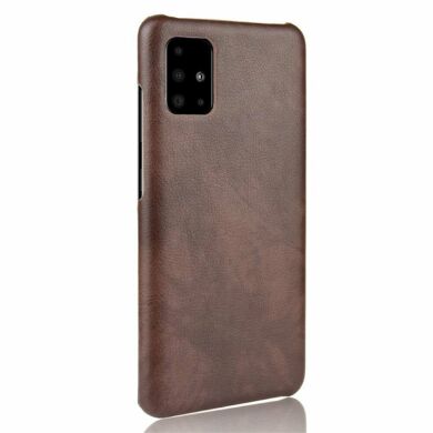 Защитный чехол Deexe Leather Back Cover для Samsung Galaxy A51 (A515) - Brown