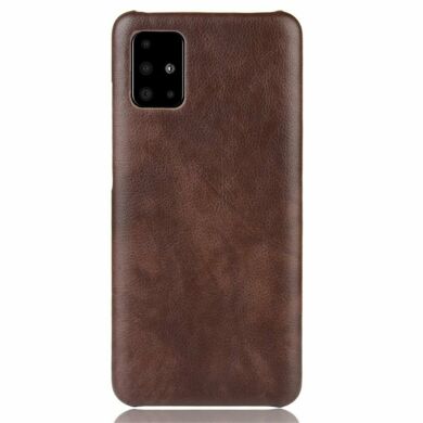 Защитный чехол Deexe Leather Back Cover для Samsung Galaxy A51 (A515) - Brown