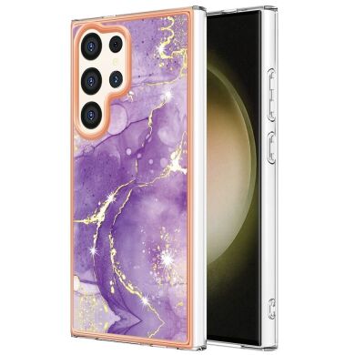 Защитный чехол Deexe Marble Style для Samsung Galaxy S24 Ultra - Purple
