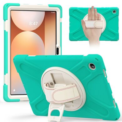Защитный чехол Deexe Rotation Hybrid для Samsung Galaxy Tab A11 Plus (X230/236) - Mint Green