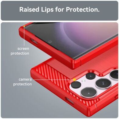 Захисний чохол UniCase Carbon для Samsung Galaxy S24 Ultra - Red
