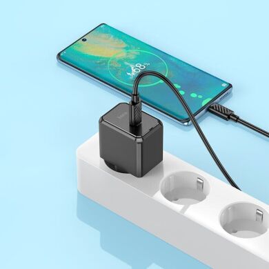 Сетевое зарядное устройство Hoco CS15A (30W) + кабель Type-C to Type-C - Black
