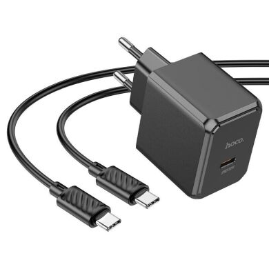 Сетевое зарядное устройство Hoco CS15A (30W) + кабель Type-C to Type-C - Black