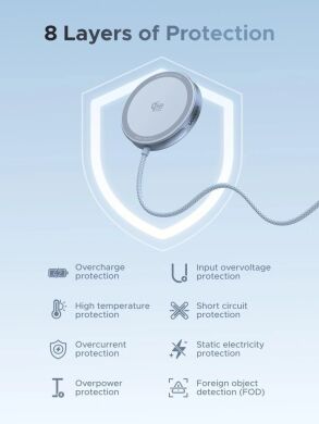 Беспроводное зарядное устройство UGREEN W753 MagFlow (25W) QI2 (55959) - Starlight Blue