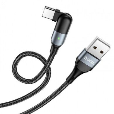 Кабель Hoco U100 Orbit USB to Type-C (3A, 1.2m) - Black