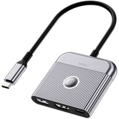 USB HUB WIWU Wi-HB002 Type-C to USB+Type-C+HDMI - Gray