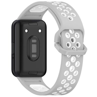 Ремінець Deexe Dot Color для Samsung Galaxy Fit 3 - Grey / White