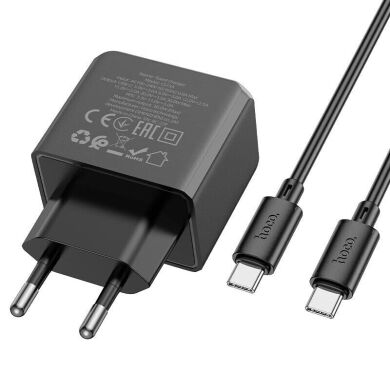 Сетевое зарядное устройство Hoco CS15A (30W) + кабель Type-C to Type-C - Black