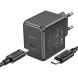 Сетевое зарядное устройство Hoco CS15A (30W) + кабель Type-C to Type-C - Black. Фото 4 из 9