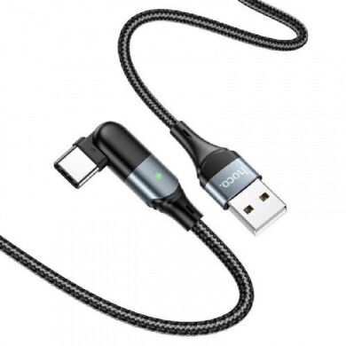 Кабель Hoco U100 Orbit USB to Type-C (3A, 1.2m) - Black