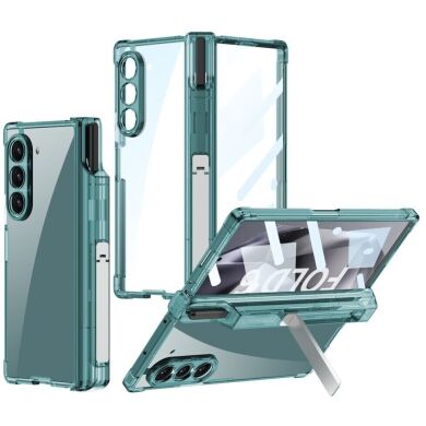 Захисний чохол GKK Airbag Stand для Samsung Galaxy Fold 6 - Transparent Green