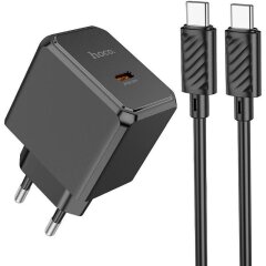 Сетевое зарядное устройство Hoco CS15A (30W) + кабель Type-C to Type-C - Black