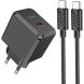 Сетевое зарядное устройство Hoco CS15A (30W) + кабель Type-C to Type-C - Black. Фото 1 из 9