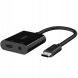 Переходник Belkin RockStar Type-C+3.5mm to Type-C (60W, 0.12м) - Black. Фото 1 из 8