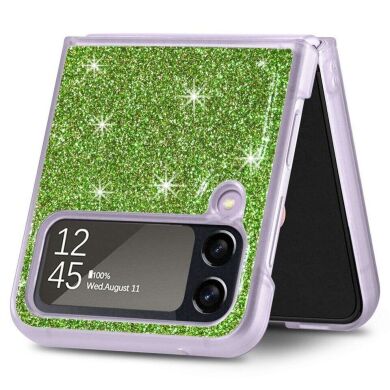 Защитный чехол Deexe Glitter Case для Samsung Galaxy Flip 4 - Green