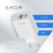 Мережевий зарядний пристрій ACCLAB&nbsp;AL-TC452 PD45W + QC4.0 (USB + Type-C) - White