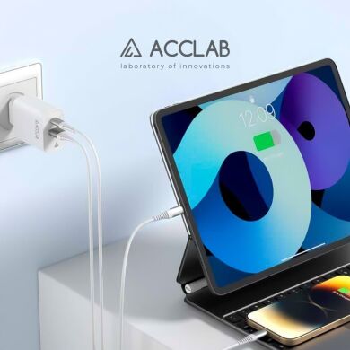 Мережевий зарядний пристрій ACCLAB&nbsp;AL-TC452 PD45W + QC4.0 (USB + Type-C) - White